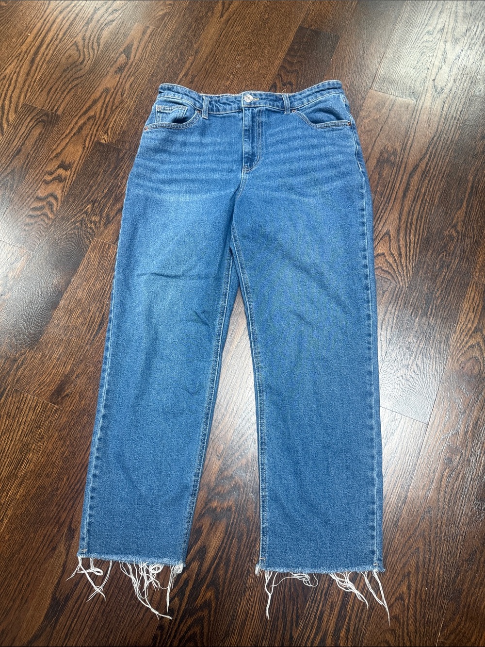 Wild fable jeans Straight-leg with fringe and frayed hems size 12